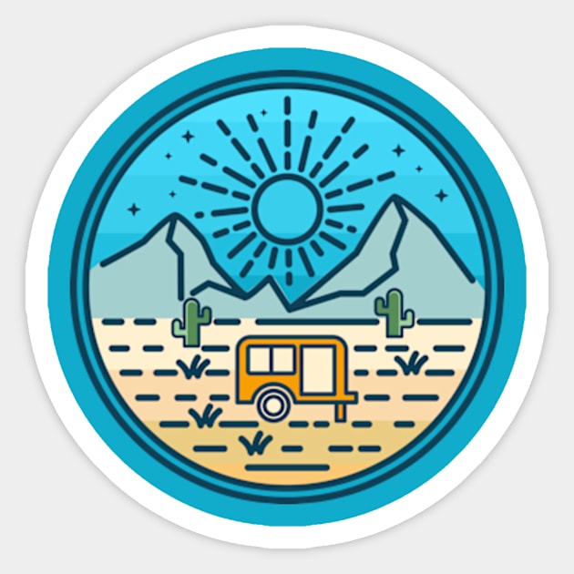 Mountain Circle Sticker by Polahcrea